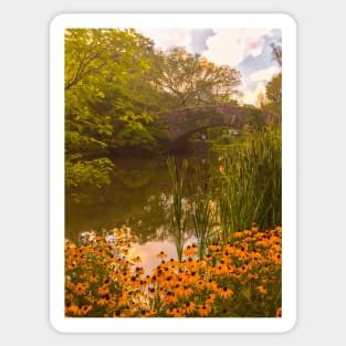 Central Park Lake Flowers Bridge Manhattan NYC Sticker